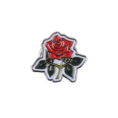 Red Rose Pin Badge