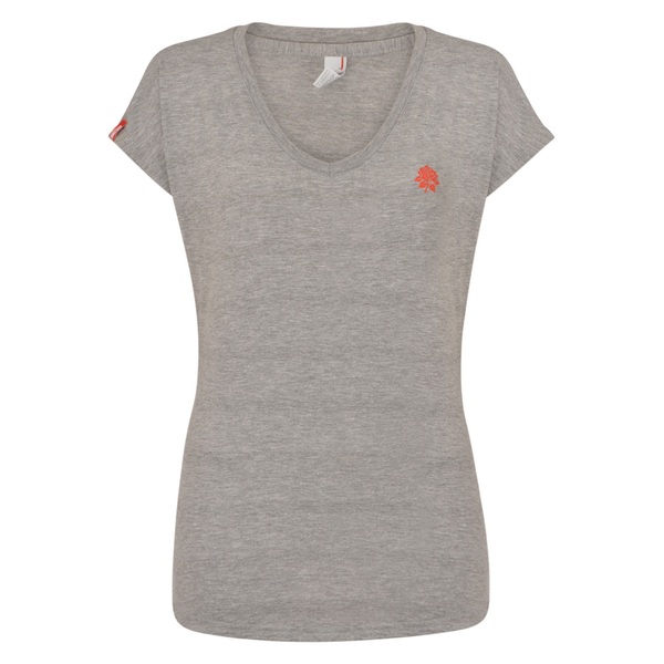 Lancashire Ladies V Neck T Grey