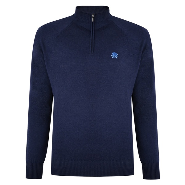 Lancashire Merino 1/4 Zip Navy