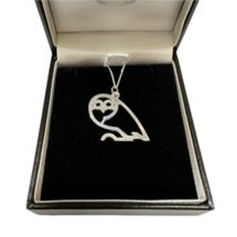  Sterling Silver Medium Owl Pendant & Chain